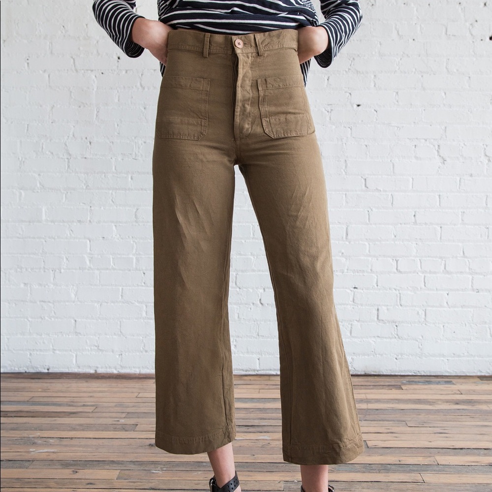 Caron Callahan “Stewart” Wide-Legged Linen Pants